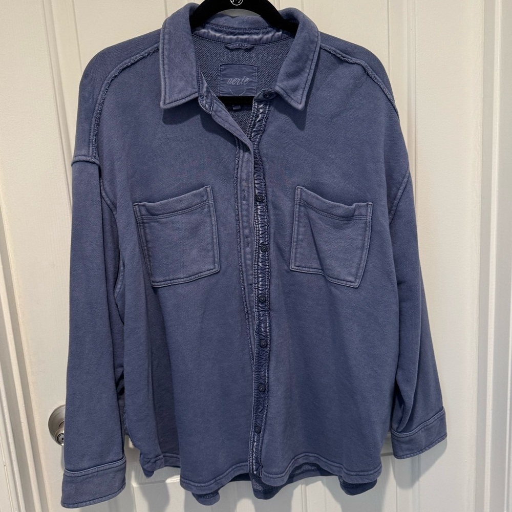 Aerie Blue Button Down sweatshirt